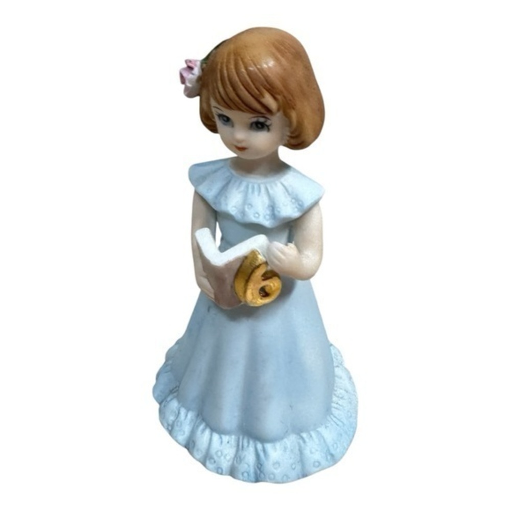Enesco Growing Up Girls "Age 6" Porcelain Figurine Collectible Birthday Keepsake